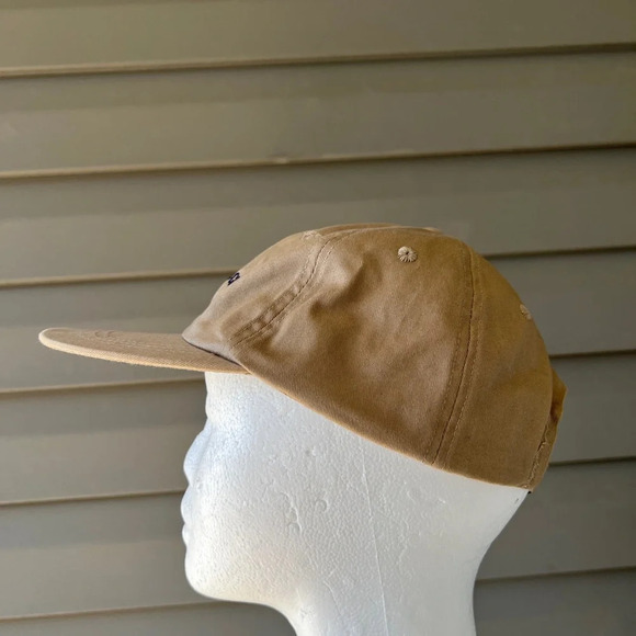 Vintage 90s Polo Jeans Ralph Lauren Company Tan Adjustable Hat Cap - Picture 2 of 9